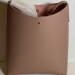 Samara Bucket‎ Bag Womens Blush Pink Vegan Leather Tote Handbag Minimalist Purse